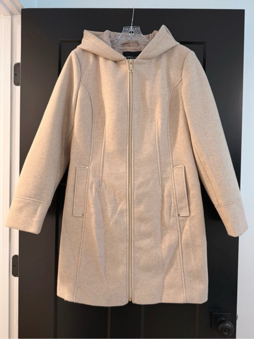 Vince Camuto Hooded Zip-Front Trench Coat - Beige